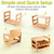 abordables Artículos para el hogar y limpieza-Caja de almacenamiento para contenedores de comida para gatos, ideal para trasteros, contenedor de madera apilable de 2 niveles, apto para refrigeradores, armarios y cocinas, con capacidad para hasta