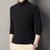 cheap Men's Pullover Sweater-Men's Pullover Sweater Jumper Knit Sweater Ribbed Knit Regular Tops Knitted Plain Turtleneck Fashion Basic Vacation Daily Wear Clothing Apparel Fall Winter Black Coffee M L XL