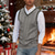 preiswerte Herren Pullover Weste-Herren Weihnachtspullover Pullunder Kleid Pullover Pullover Weste Gerippt Zopfmuster Stricken Normale Oberteile Gestrickt Einfach V Ausschnitt Mode Lässig Urlaub Alltagskleidung Bekleidung Herbst
