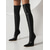 cheap Fashion Boots-Women's Black Over-the-Knee Stiletto Heel Boots - Sleek Faux Leather Thigh-High Party Boots with Pointed Toe for Night Out
