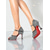 baratos Sapatos de Dança Latina-Sapatos de dança latina femininos vermelhos com strass - sandálias de salão brilhantes de salto alto com bico aberto e tira no tornozelo para salsa, tango e apresentações de palco.