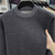 abordables suéter de los hombres-Hombre Suéter de punto Estriado Tejer Tops regulares De Punto Vellón Plano Cuello Barco Moda Básico Vacaciones Ropa Cotidiana Ropa Otoño Invierno Negro Verde M L XL
