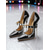 baratos Bombas Clássicas-Sapatos de salto agulha altíssimos com tira de pérolas vermelhas para mulheres - calçado elegante e marcante para baladas e festas de Ano Novo. &amp;eventos festivos