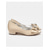 voordelige Moeder van de Bruid/De Bruidegom-Elegante bruidsschoenen met lage hak voor de moeder van de bruid – champagnekleurige strikschoenen voor oudere vrouwen