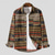 cheap Men's Button Up Shirts-Men's Shirt Casual Shirt Button Up Shirt Red Brown Long Sleeve Geometric Striped Lapel Casual Daily Clothing Apparel Fashion Ethnic Style Casual