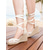 tanie Panna młoda-damskie sandały na koturnie z koronki typu espadryle - eleganckie buty ślubne z wiązaniem na wstążkę na plażowe ceremonie, wygodne buty ślubne &amp;letnie obuwie dla druhen