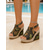 cheap Wedge Sandals-Women's Floral Print Wedge Sandals – Stylish Buckled Open-Toe Platform Shoes with Espadrille Jute Sole, Comfortable Summer Footwear for Poolside, Vacation and Outdoor Events