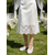 voordelige Moeder van de Bruid/De Bruidegom-Witte kanten flats voor dames met strik- en bloemenversieringen – elegante balletschoenen voor bruiloftsgasten op het gazon, lente-/zomergelegenheden en buitenevenementen