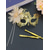 voordelige Accessoires-Dames Gouden Filigrain Handheld Masker voor Mardi Gras met Bloem Versiering - Elegante Venetiaanse Carnavalskostuum Accessoire voor Feesten  Bals