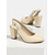 cheap Mother of Bride/Groom-Women's  Classic Beige Elegant Slingback Heels – Comfortable Block Heel, Perfect for Mothers at Garden Weddings
