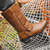 abordables Bottes de motard-Homme Bottes Bottes de Cowboy Rétro Marche Occasionnel Quotidien PU Confortable Bottes Mi-Mollet Mocassin Brun foncé Jaune marron Noir Printemps Automne