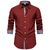abordables Camisas de vestir para hombres-Hombre Camisa Camisa para Vestido Abotonar la camisa Geométrico Casual Diario Negro Blanco Rojo Azul Oscuro Manga Larga Cuello Vuelto Primavera Otoño Ropa Retazos