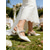 economico sposa-eleganti ballerine da sposa per matrimoni in giardino e in municipio, scarpe da sposa bianche a punta con cinturino in cristallo