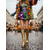preiswerte Frauen Schuhe-Woman’s Mardi Gras 1980er Retro Metallic Gold Knielange Plateau-Stiefel mit Blockabsätzen – Perfekt für Karnevals-Paraden und festliche Feierlichkeiten