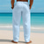 ieftine Vacanţă-Bărbați Pantaloni de in Pantaloni Pantaloni de vară Pantaloni largi Pantaloni de plajă Buzunar Simplu Confort Respirabil Zilnic În aer liber Plajă Vacanță Modă Negru Alb