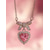 voordelige Valentijnsdag-Damesketting met hartvormige hanger van legering en strik, verkrijgbaar in wit en roze, perfect voor Valentijnsdag.
