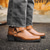 abordables Bottes de motard-Homme Bottes Bottes de Cowboy Rétro Marche Occasionnel Quotidien PU Confortable Bottes Mi-Mollet Mocassin Brun foncé Jaune marron Noir Printemps Automne