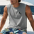 billige تيشيرتات استوائية للعطلات-Herre Singleter Vest topp Underskjorte Ermeløs skjorte Ermeløs Crew-hals Sommer Kokosnøttre Mote Designer Grunnleggende Klassisk Feriereise Gate Ut på byen Blå Svart Lysegrønn Topp T-skjorte for menn