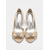 voordelige Moeder van de Bruid/De Bruidegom-Elegante bruidsschoenen met lage hak voor de moeder van de bruid – champagnekleurige strikschoenen voor oudere vrouwen