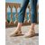 billige Espadrille sandaler-Beige bohemske heklede espadriller i kileform til dame – ideelle for sommerferier, strandresorter og uformelle utflukter