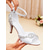 abordables novia-Zapatos de novia de satén con punta abierta para mujer, con adornos de cuentas de cristal y correa en el tobillo, elegantes zapatos de boda de tacón medio para novias.