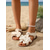 cheap Flat Sandals-Women's White Big Bow Flat Sandals – Cute Butterfly Accent Beach Shoes for Summer Vacations, Daily Outings &amp; Seaside Wedding Guests