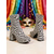 voordelige Damesschoenen-Dames Mardi Gras 1970s Retro Kleurrijke Geometrische Print Chunky Hak Enkellaarsjes – Levendige Patroon Festival Schoenen Perfect voor Carnaval en Feesten