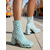 voordelige Damesschoenen-Dames Mardi Gras 1970s Retro Kleurrijke Geometrische Print Chunky Hak Enkellaarsjes – Levendige Patroon Festival Schoenen Perfect voor Carnaval en Feesten