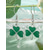 abordables Accesorios-Conjunto de pulsera y pendientes de trébol de aleación y acrílico para mujer, con cuentas verdes y blancas, perfecto para el Día de San Patricio y para uso diario.