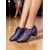 cheap Latin Shoes-Women's Professional Ballroom Dance Shoes - Purple Lace-Up Perforated Leather Heels with Stable Block Heel for Latin, Tango, Salsa &amp; Dance Training