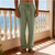 economico Vacanza-Per uomo Pantaloni di Lino Pantaloni Pantaloni Estivi Pantaloni Larghi Pantaloni da Spiaggia Coulisse Elastico in vita Tinta unica Comodità Traspirante Lunghezza al ginocchio Quotidiano All'aperto