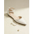 economico Damigella d&amp;#39;onore-scarpe basse da donna con punta affilata, decorate con perle bianche e cinturino alla caviglia - perfette per matrimoni e occasioni formali