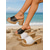ieftine Sandale tip slide-Sandale de damă cu platformă, albe strălucitoare, cu toc gros – model confortabil, fără slip-on, potrivite pentru ținute casual de plajă, vacanțe și vreme caldă