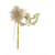 voordelige Accessoires-Dames Gouden Filigrain Handheld Masker voor Mardi Gras met Bloem Versiering - Elegante Venetiaanse Carnavalskostuum Accessoire voor Feesten  Bals