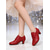 economico Scarpe da ballo di sala e danza moderna-Scarpe da ballo latino professionali da donna - tacchi da ballo da sala da ballo con lacci in similpelle rossa, comode scarpe da ballo da tango con tacco medio e stabili per ballerini