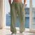 preiswerte Urlaub-Herren Leinenhosen Hose Sommerhose Strandhose Kordelzug Elastischer Bund Einfarbig Komfort Atmungsaktiv Täglich Outdoor Strand Urlaub Mode Blau Schwarz