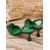 cheap Women's Shoes-Women's Green Rhinestone Slingback Heels, Elegant Pointed-Toe Dress Shoes for St. Patrick's Day Party