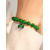 abordables Accesorios-Conjunto de pulsera y pendientes de trébol de aleación y acrílico para mujer, con cuentas verdes y blancas, perfecto para el Día de San Patricio y para uso diario.