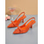 halpa Slingback-kengät-naisten oranssit mokkanahkaiset rusettikorkokengät - elegantit teräväkärkiset yöelämän kengät uudenvuoden juhliin, klubeille &amp;juhlalliset juhlat