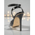 abordables Invité au mariage-Sandales à talons aiguilles noires à paillettes pour femmes, avec bride à la cheville, bout ouvert, idéales pour les invitées à un mariage, élégantes et tendance. &amp;chaussures de cocktail