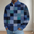 baratos Polo Geométrico Masculino-Homens Bloco de cor Geométrico Camisas Polo Manga Longa Colarinho Clerical Casual Férias Roupa Esportiva Casual / Diário Patchwork Impressão 3D Primavera Outono Azul 1 Azul 3# Azul 2#
