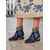 cheap Women's Shoes-Women's Mardi Gras Purple Embroidered Satin Ankle Boots, Vintage Carnival Party Heels
