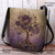abordables Bolsos cruzados-Bolso de hombro de poliéster aterciopelado para mujer, con motivos florales y de árbol de la vida, opciones de diseño múltiple para estilos casuales y bohemios.