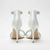 baratos noiva-Sapatos de noiva de luxo, salto agulha branco, para casamentos na igreja e cerimônias formais, com tira de cristal no tornozelo e bico aberto.
