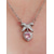 voordelige Valentijnsdag-Damesketting met hartvormige hanger van legering en strik, verkrijgbaar in wit en roze, perfect voor Valentijnsdag.