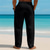 ieftine Vacanţă-Bărbați Pantaloni de in Pantaloni Pantaloni de vară Pantaloni largi Pantaloni de plajă Buzunar Simplu Confort Respirabil Zilnic În aer liber Plajă Vacanță Modă Negru Alb