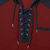 billige Uformell Henley T-skjorte-Herre Vaffel T-skjorte Vaffel Henley-skjorte Herreskjorter med albuelapper Langermet Med hette Vår &amp; Vinter Helfarge Mote Snorer Lommer Lapper Avslappet utendørs Fest / aften Blå Grå Rød Topp