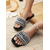 economico Infradito scivolosi-sandali con strass da donna: scarpe basse slip-on con perline scintillanti per vacanze al mare, feste estive, abbigliamento da resort e outfit chic quotidiani