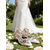 cheap Bride-Women's White Floral Flat Wedding Shoes with Ankle Strap - Elegant Bridal Shoes for Weddings and Garden Ceremonies