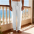 economico Vacanza-Per uomo Pantaloni di Lino Pantaloni Pantaloni Estivi Pantaloni Larghi Pantaloni da Spiaggia Coulisse Elastico in vita Tinta unica Comodità Traspirante Lunghezza al ginocchio Quotidiano All'aperto